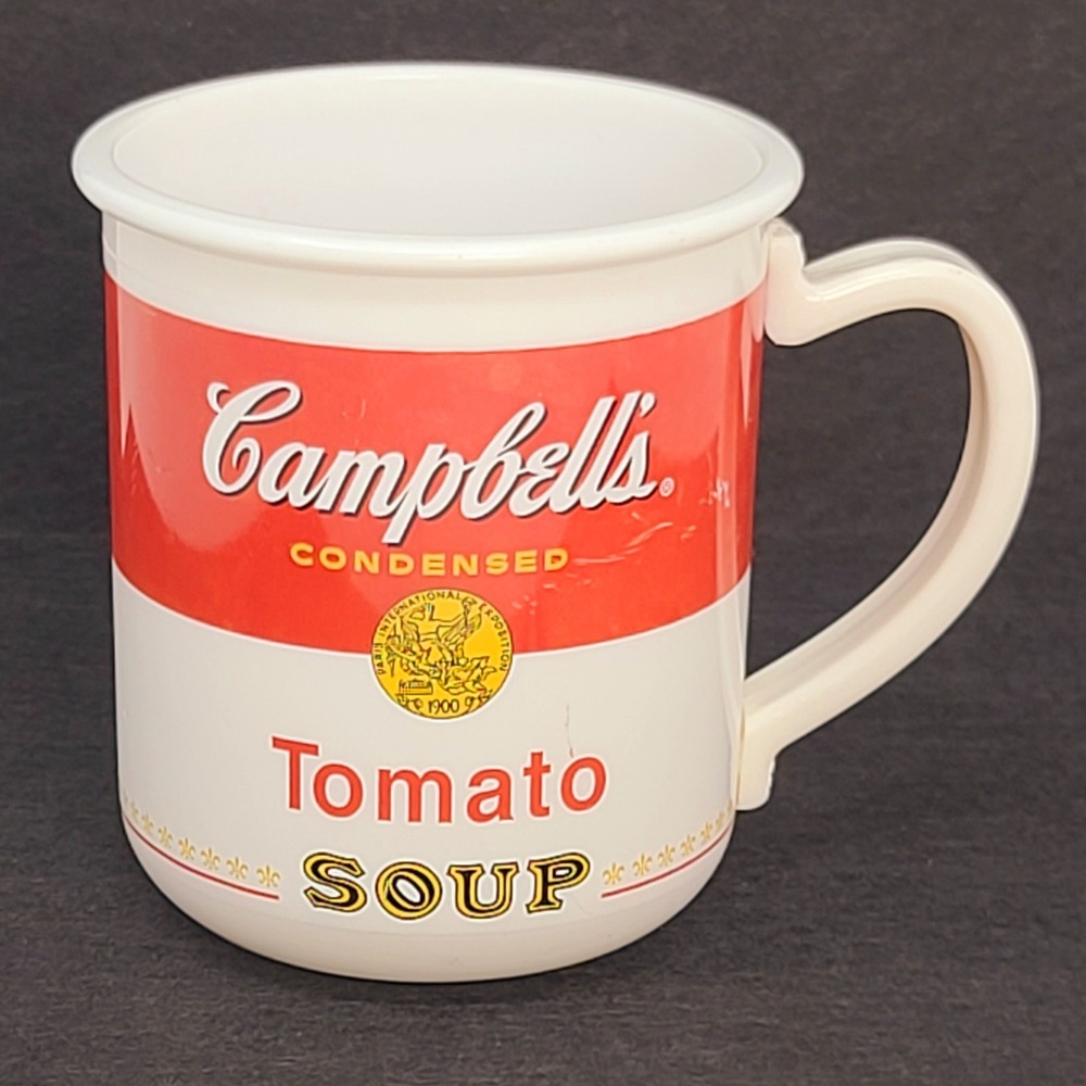 2006 Retro Campbells Tomato Soup Plastic Mug Red White Iconic Label NO LID